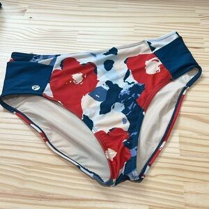 Nani Swim Bottoms Size Large Navy with Floral